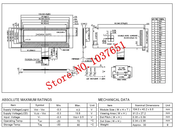 módulo gráfico fstn azul 3.3v uc1698u spi