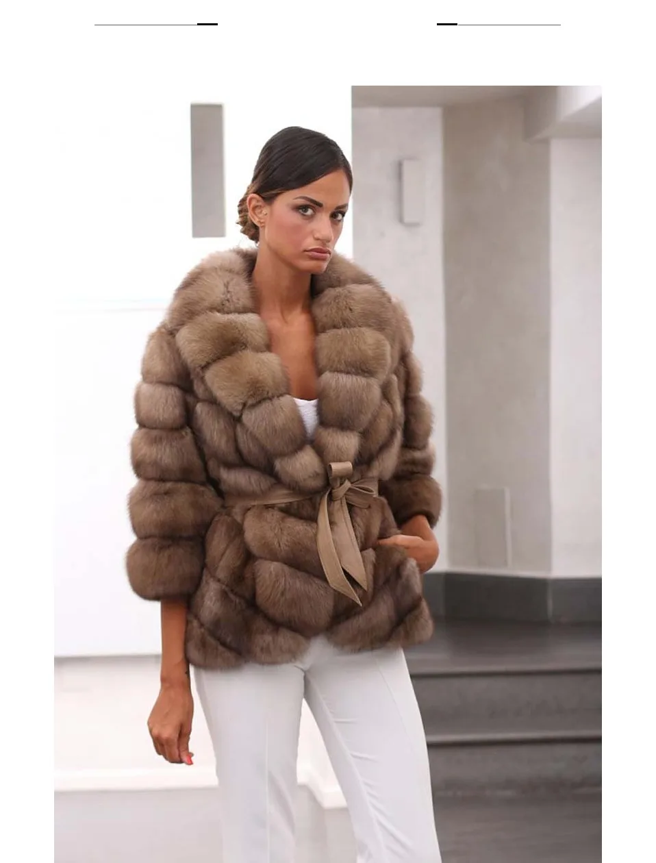 Меховая Sarcar, натуральное лисьее меховое зимнее пальто, куртка с отворотом, утолщенная, рукав девять четверти, Женское пальто, Новое Женское пальто размера плюс, верхняя одежда, куртка