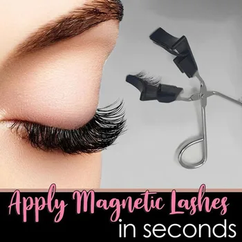 

1 Set Eye Makeup Magnetic Eyelashes&Clip Set Natural Fashion Wispies Eyelashes Handmade Glue-free Eyelashes Easily Apply Lashes