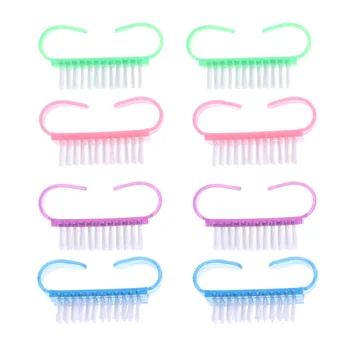 

20pcs Manicure Cleaning Brushes Plastic Bristles Brushes Sheep Horn Shape Brushes Nail Art Brushes