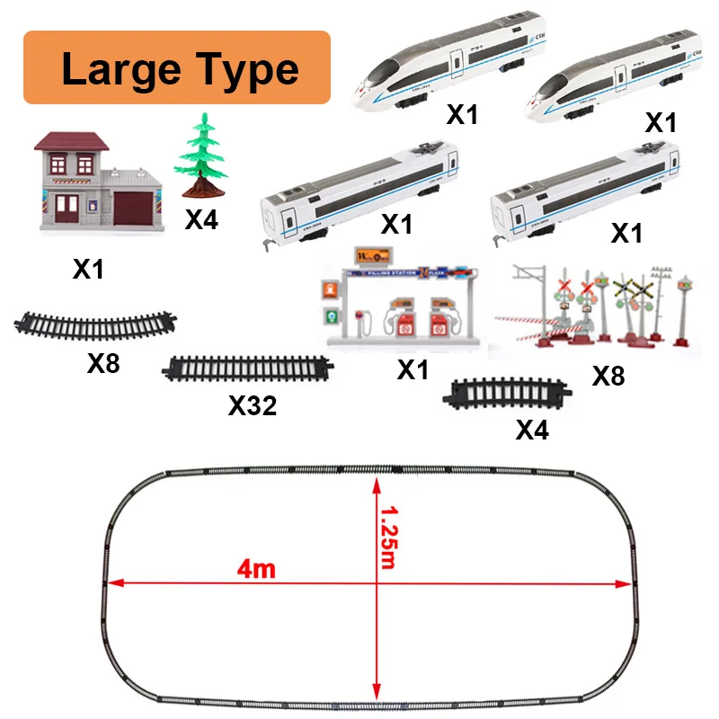 Железнодорожный электрический игрушечный поезд рельсы дистанционного управления железная дорога с поездом и рельсами Электрические игрушечные поезда модели Rc Поезда набор детей - Цвет: H0012 large3