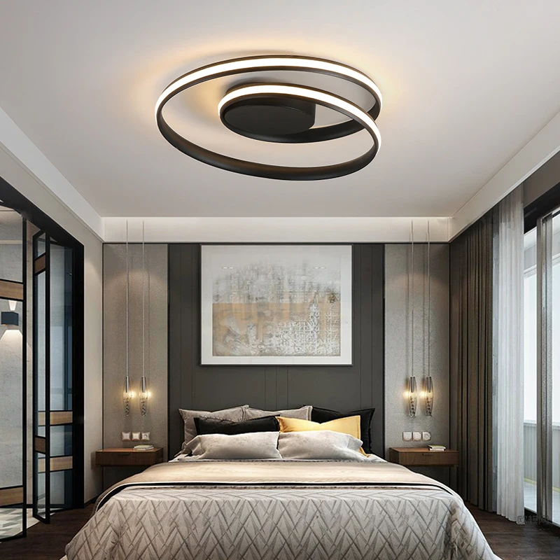 

Hot Sale Modern LED Ceiling Chandeliers For Living Room Bedroom Dining Room Luminaires White&Black chandelier Fixtures 90 -220v