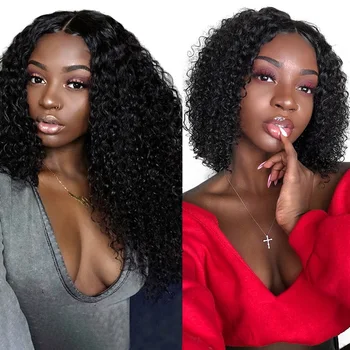 

Short Bob Lace Front Human Hair Wigs Brazilian Curly Human Hair Wig For Black Women Allove Short Curly Bob Wig 150 180 Density