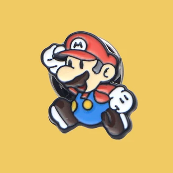 

O114 Wholesale 10pcs/lot Games Mario Bros. Collar Enamel Pins Classic Cartoon Anime Super Mario Gift Brooch Clothing Accessories