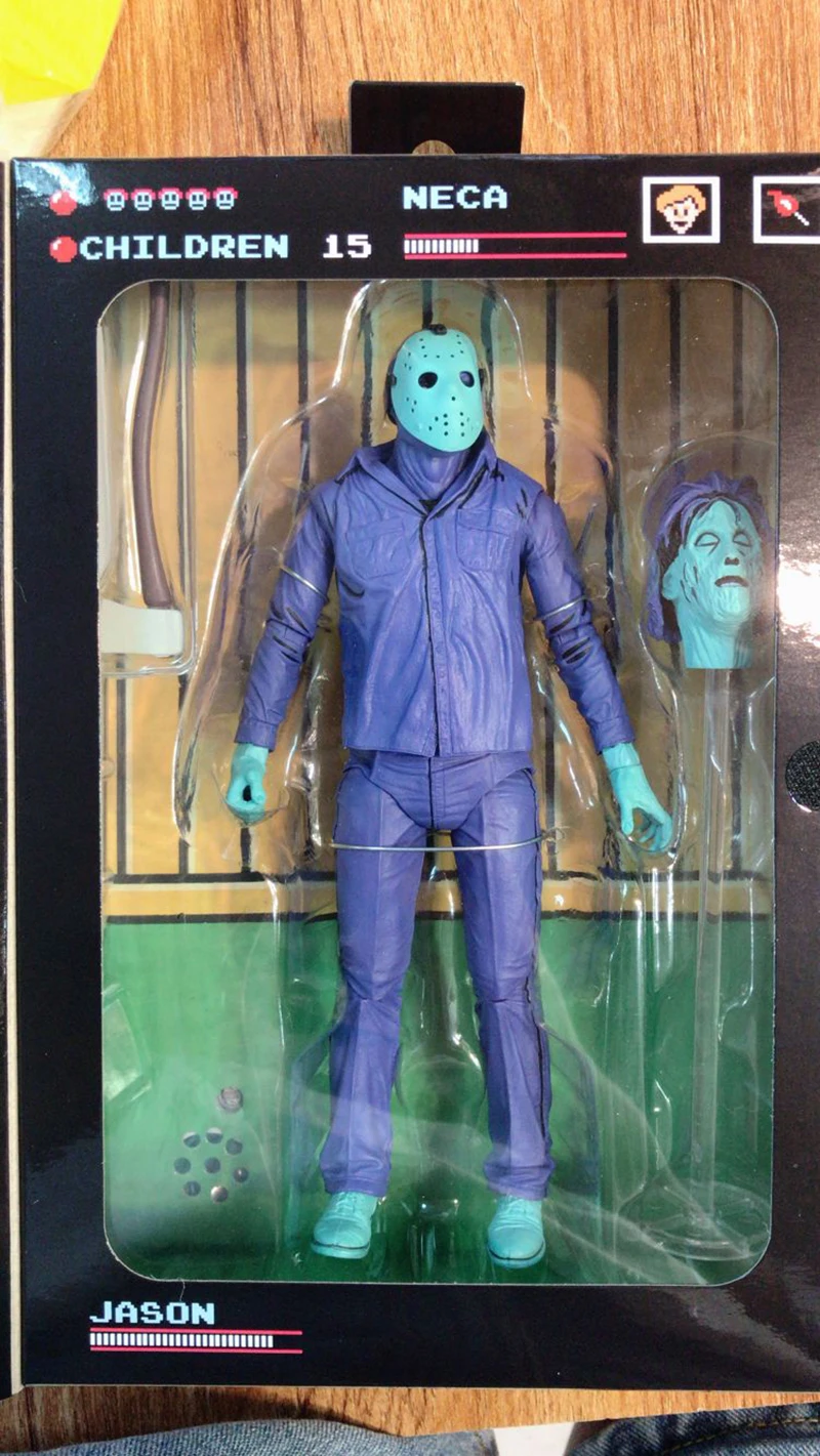 Goedkoop Met Muziek Originele NECA Horror Friday the 13th Vernietigen Jason Video Game Power Play Versie Action Figure Model Toy Doll gift