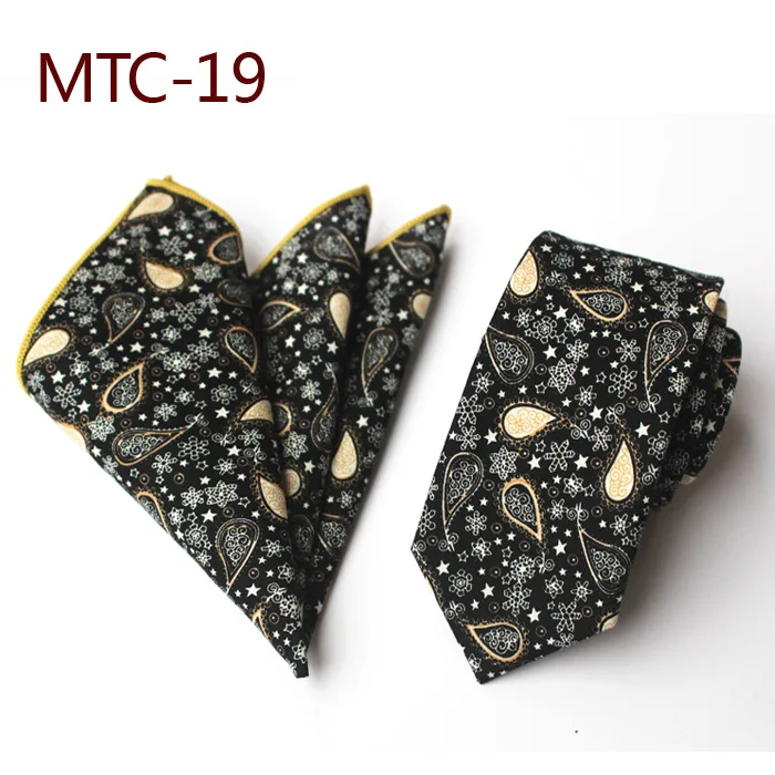 2pcs Necktie Set Мужской Жаккардовый Цветочный шейный галстук-платок элегантный свадебный вечерний 6 см узкий галстук Пейсли Карманный квадратный платок Hanky Set - Цвет: 2pcs Necktie Set