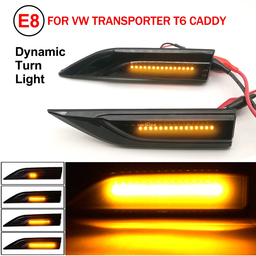 

For VW Transporter T6 Multivan Caddy MK4 2015-2019 Flowing Side Marker LED Turn Signal Light Dynamic Blinker Indicator