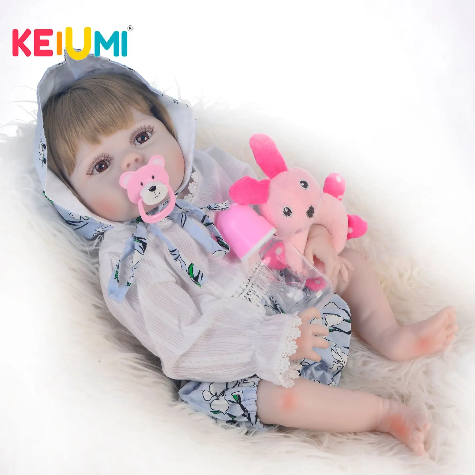 

Keiumi Reborn Baby Doll Reborn Baby Doll 23-Inch 57 Cm Model Infant All Silica Gel GIRL'S