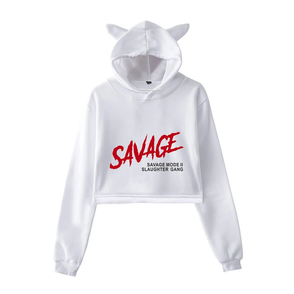 savage crop top hoodie
