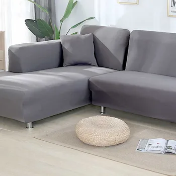 

All-inclusive Solid Color Elastic Sofa Cover Spandex Fabric Corner Multi-seat Sofa Dustproof Cover Home Living Room Chair Decor