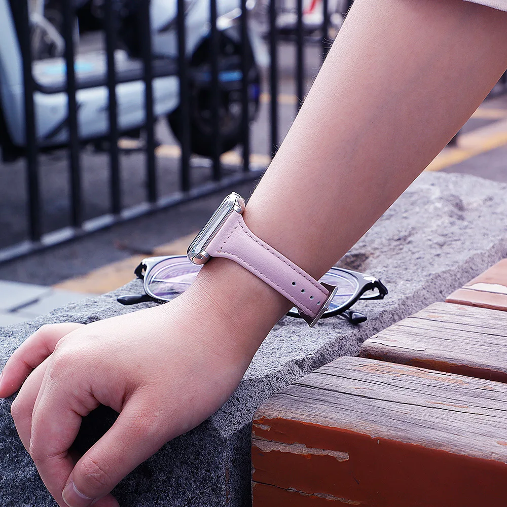 Ремешок из натуральной кожи для Apple Watch 42 мм 38 мм iwatch 4 ремешка 44 мм 40 мм браслет наручный ремень ремешок для часов 4 3 2 1 Аксессуары