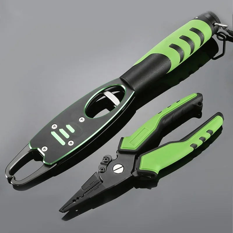 

Fish Grip Portable Stainless Steel Fishing Gripper Grab Carp EVA Handle Tackle Tools Multifunctional Belt Scale Fishing Pliers
