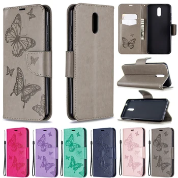 Перейти на Алиэкспресс и купить Embossing Butterfly Flip Phone Case For Nokia 2.3 /6.2 /7.2 /2.2 /3.2 /4.2 /5.1 /3.1 Leather Wallet Case For NOKIA 1Plus Case