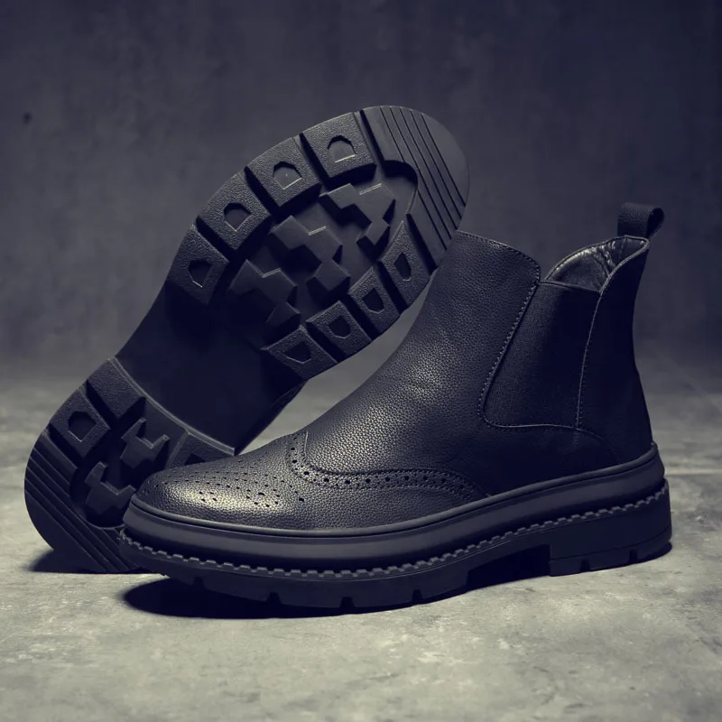 

Men's Winter Leather Boots Shoes Man Business Boots Chelsea Men's Boot