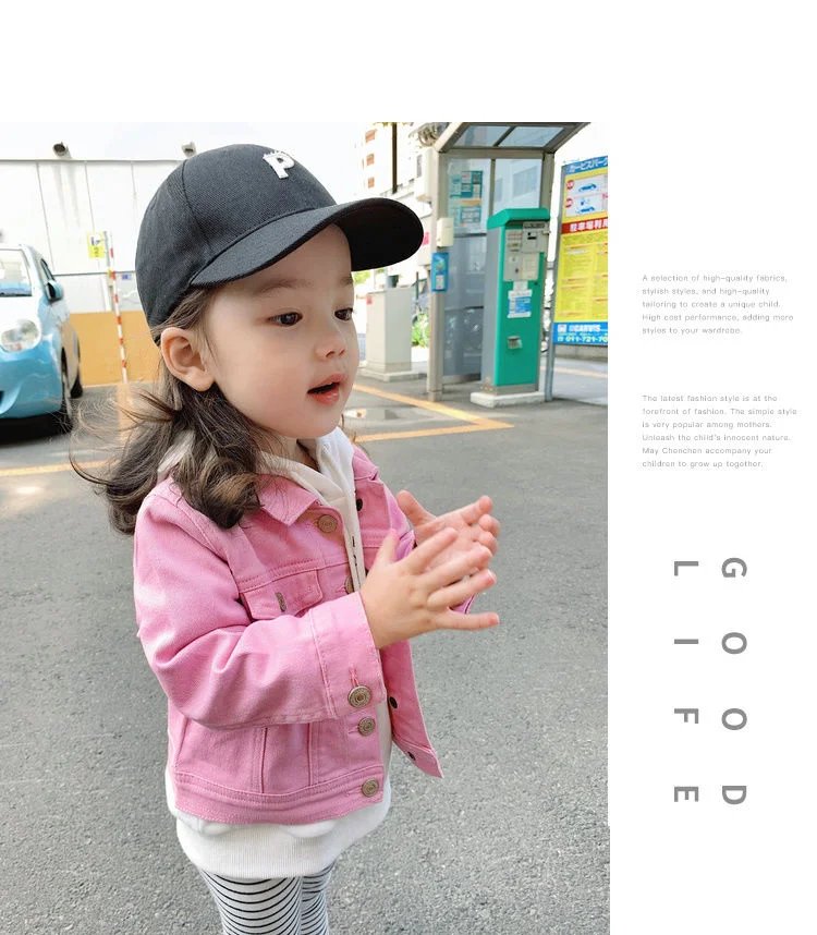Menina do Bebê Primavera Nova Menino Moda Legal Denim Cabolsa Algodão Doce Cor Crianças Jaquetas Cabolsas Roupas Casuais 2020 18 2020 primavera nova menina do bebê menino