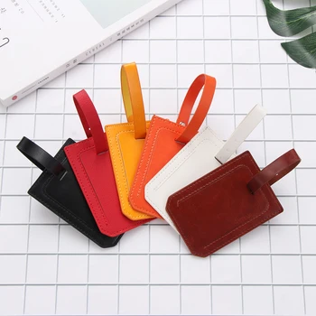 

Hot High-Quality PU Leather Suitcase Luggage Tag Label Bag Pendant Handbag Portable Travel Accessories Name ID Address Tags