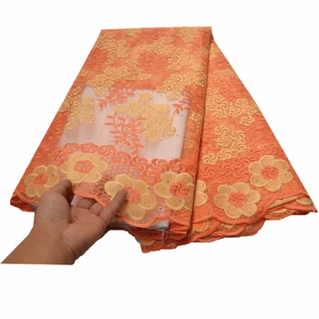 

2020 high quality lace 5yards new purple lace fabric nigerian lace fabric for women dress with stones african tulle lace