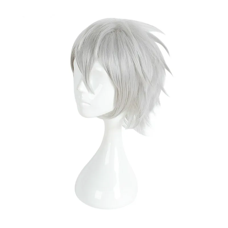 Дивизион рэп битва гипноз микрофон Mad Trigger Crew Samatoki Aohitsugi короткий Серебряный косплей синтетические волосы Хэллоуин+ парик шапка