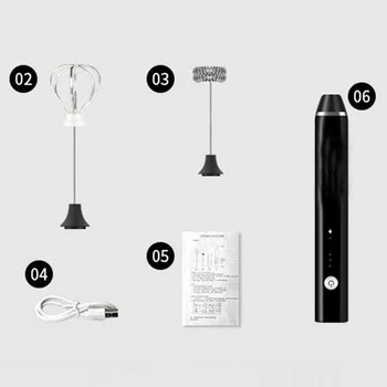 

USB Electric Milk Frother Kit Double Layer Whisk Head Stirring Butter Sauce Mixer Frothy Foam Maker Egg Tools