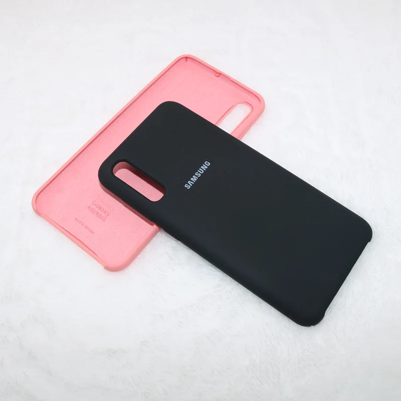 Black Чехол для samsung Galaxy A10 A30 A40 A50 A60 A70 A8S, жидкий силиконовый чехол, шелковистый мягкий на ощупь защитный чехол для задней панели - Цвет: Black