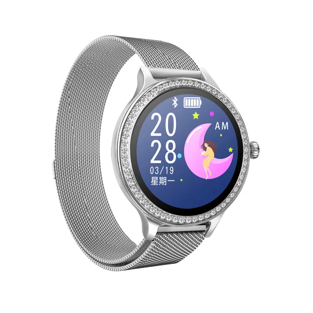 M8-Mesh Silver Смарт-часы для женщин M8 IP68 Водонепроницаемый Дамский смарт-браслет монитор сердечного ритма фитнес-трекер Браслет Smartwatch для Android IWO9 P90 - Цвет: M8-Mesh Silver