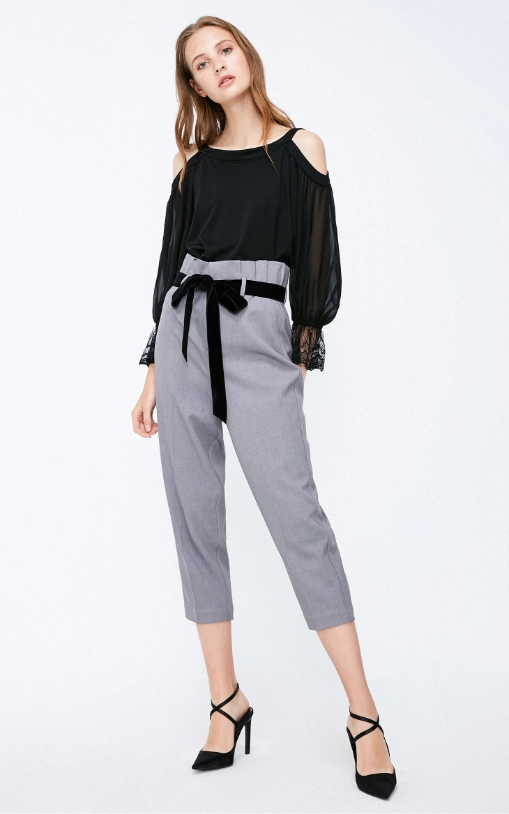 Vero Moda женские плиссированные брюки с высокой посадкой на шнуровке | 31916J501