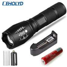 Светодиодный светильник-вспышка, ультра яркий фонарь XM-L T6, XM-L2-U3, охотничий, походный светильник, 5 режимов переключения, масштабируемый велосипедный светильник с батареей 18650