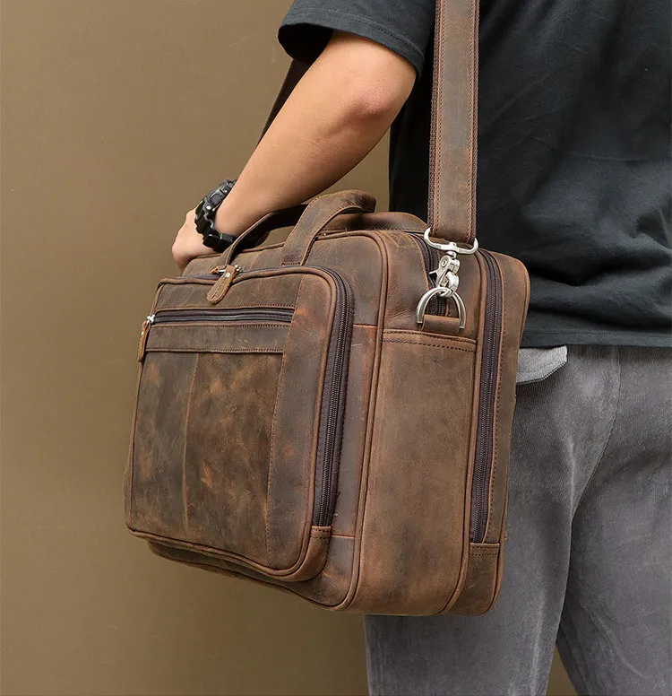 MAHEU Top Qaulity Brand Briefcase Bag For Men Male Business Bag Vintage Designer Handbag Laptop Bri