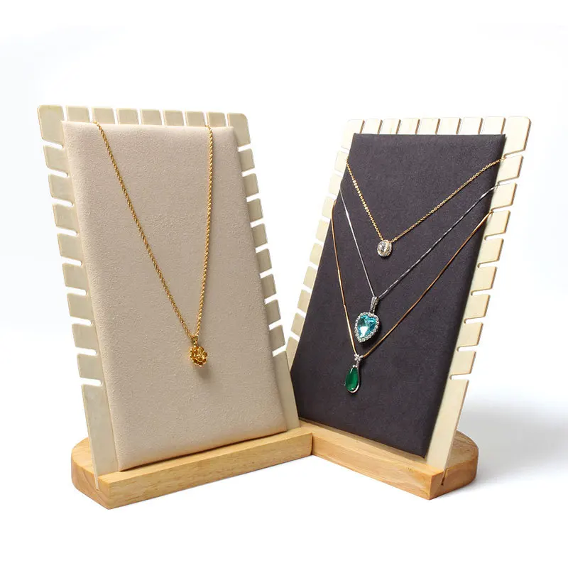 

Simple Solid Wood Jewelry Display Props Multi-functional Necklace Storage Hanger Display Board