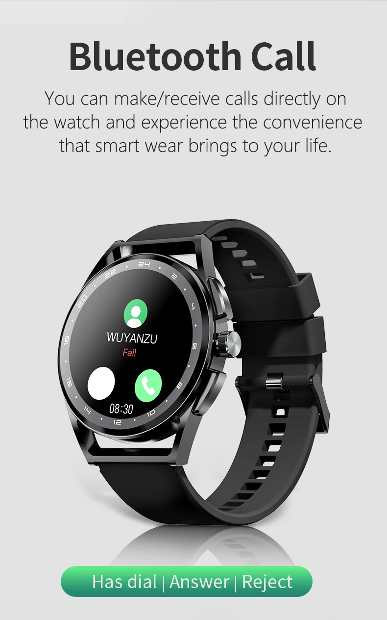 H8S Smart Watch Heart Rate Blood Pressure Health Monitoring Men Bluetooth Call Music Fitness Tracker Sport Smartwatch