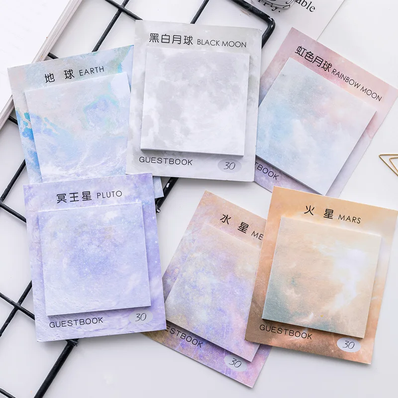 South Korea Stationery Creative Oil Painting Style Square Tearable Message Removable Self-stick Notes Sticky Notes Memo Records