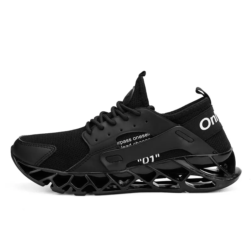 Супер крутая дышащая обувь для бега мужские кроссовки Bounce летняя уличная спортивная обувь мужская Профессиональная обувь для тренировок размера плюс - Цвет: Черный