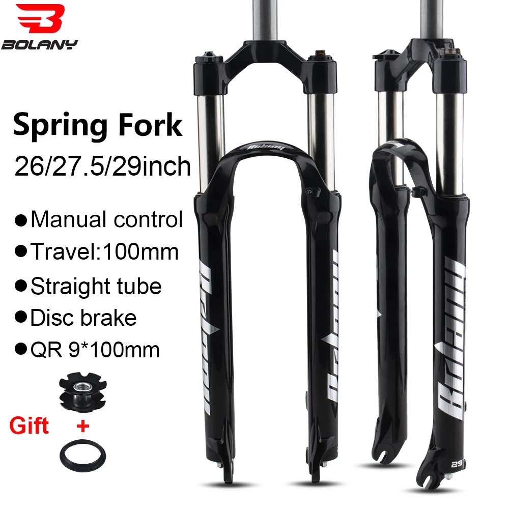 BOLANY MTB Supension Fork Mountain Bike Spring Front Fork 26 27.5