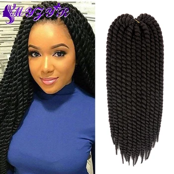 

ZYR 3pcs/lot Havana Mambo Twist Crochet Hair High Temperature Fiber Extension Braids Synthetic 1B Ombre Color