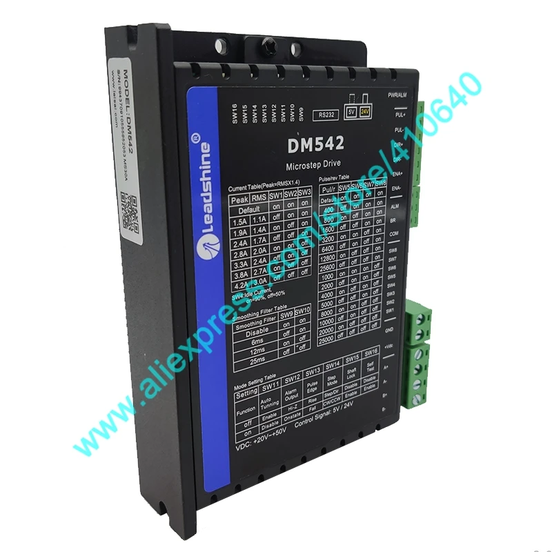 

2023 Sales NEW VERSION Leadshine DM542 2 Phase DSP Digital Stepper Drive with Max 20 to 50VDC Input Max 4.2A 5V or 24V Signal