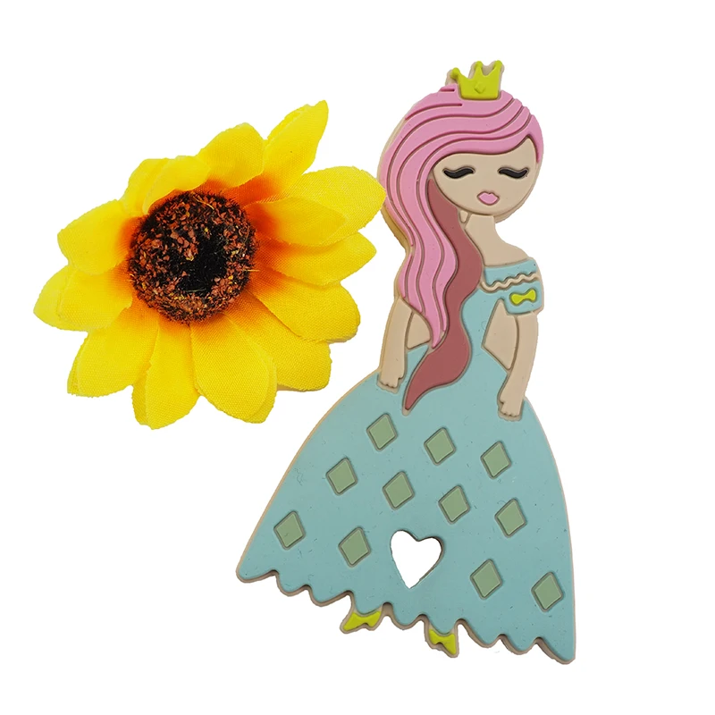 Chenkai 1PCS Silicone Princess Teether Baby Dummy Beautyful Girl Teething DIY Infant Dental Comfortable Pacifier Necklace Gifts