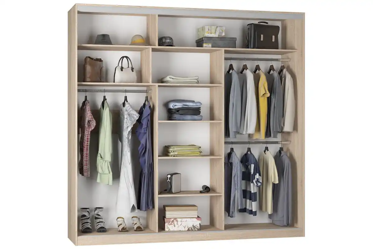 Bella Supreme Wardrobe Storage - 7 Foot Closet with Sliding Shelves