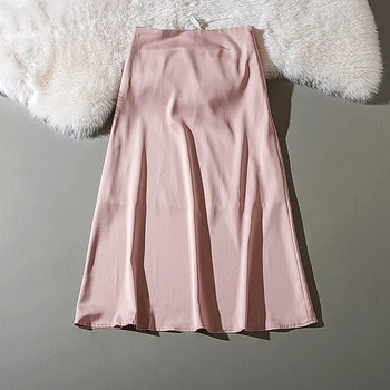 

Cthink Good Quality Spring 2020 Solid A Style Skirt Women Fashion Office Lady Korean Women's Skirt Mid Calf Skirts For Woman