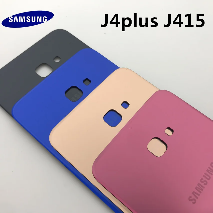 SAMSUNG Galaxy J4+ J4 Plus j415 SM-J415F/DS Задняя стеклянная крышка батарейного отсека задняя дверь Чехол Задняя стеклянная крышка