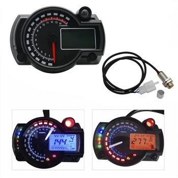

Universal Colorful Motorcycle Odometer Speedometer Tachometer Gauge 15000RPM Universal LCD Digital Kit