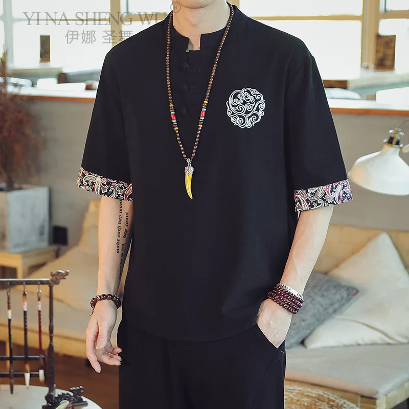 Japanese Samurai Traditional Style Kimono Casual Shirt Fashion Jackets Men Chinese Streetwear Loose Shirt Clothing Tops