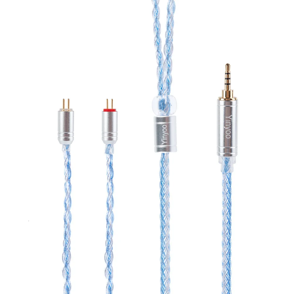 Yinyoo 16 Core посеребренный кабель 2,5/3,5/4,4 мм сбалансированный обновления кабеля с MMCX/2Pin для BLON BL-03 ZS10 PRO ZSX V90 BA5