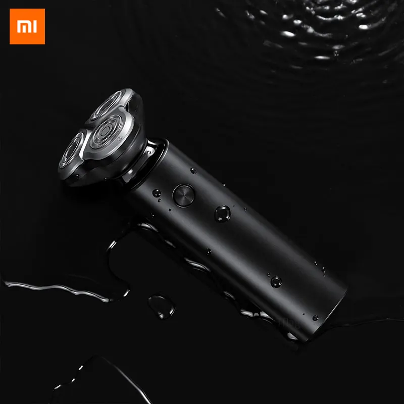 XIAOMI MIJIA электробритва, вращающийся на 360 градусов, портативный Быстрый светодиодный моющийся триммер для бороды, тример с двумя лезвиями, турбо-режим