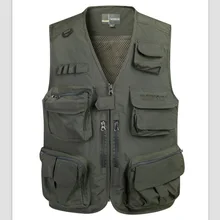 Одежда Daddy весна и осень четыре сезона носить мульти-карманы жилет большой размер мужской жилет среднего возраста мужской жилет 69