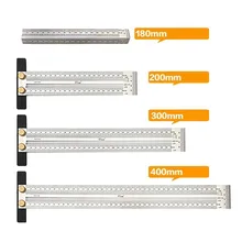 Règle à échelle de haute précision, règle de trou de type T, en acier inoxydable, marque de traçage, jauge de ligne, outil de mesure de charpentier