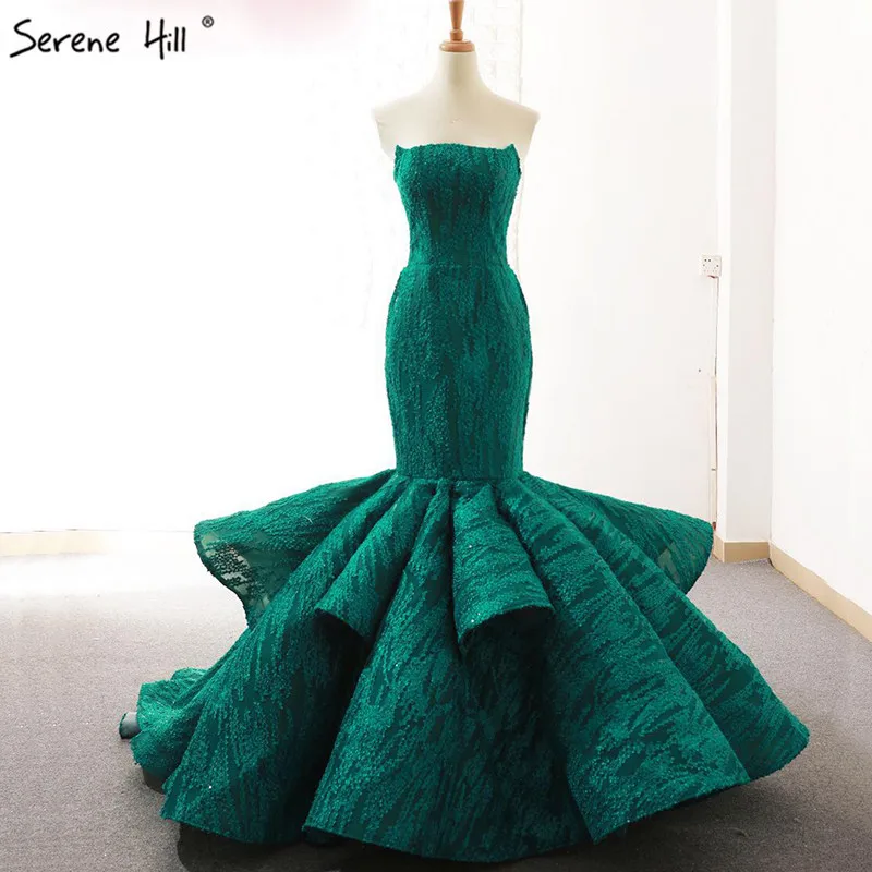 Новинка, красное сексуальное свадебное платье с открытыми плечами, с аппликацией и оборками, модное сексуальное свадебное платье Mermiad, настоящая фотография, HM66614 - Цвет: green