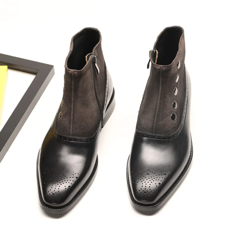 slip on dress boots for men