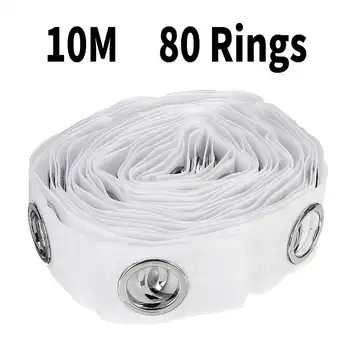 

10M Eyelet Curtain Tape 80 Rings Accessories 42mm Cotton Tape Curtain Heading Grommet Sewing Sliver Curtains Blinds White