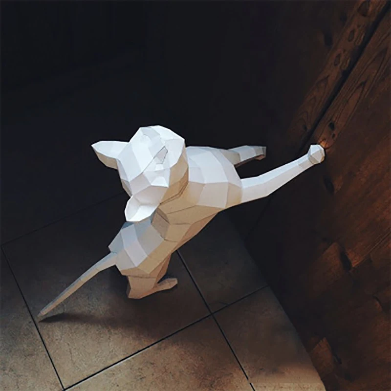 DIY Hand-Made Бумага модель кошка украшение стены скандинавский стереоскопический головоломки поделки креативный подарок домашний декор Гостиная D058