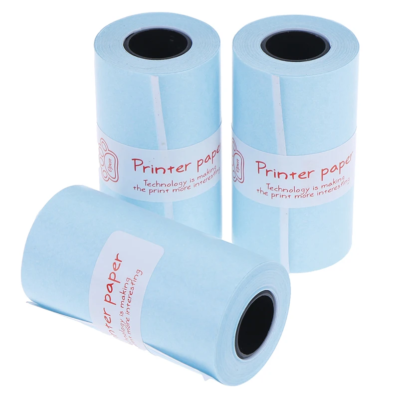 3 rollos de pegatinas de papel de impresión térmica 57mm x 30mm para impresora de Fotos de bolsillo Paperang